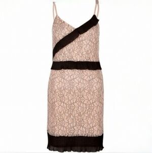 RIVER ISLAND Black Lace Cami Nude Tank Dress